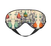Masque pour les yeux à imprimé chimie pour dormir, masque de sommeil bloquant parfaitement la lumière pour les femmes et les hommes, bandeau doux et confortable pour les voyages