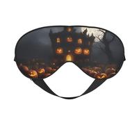 Masque pour les yeux à imprimé citrouille d'Halloween, doux et occultant pour homme et femme pour une nuit complète de sommeil, voyage