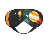 Masque pour les yeux à imprimé de Jupiter Saturne avec système solaire, doux et occultant pour homme et femme pour une nuit complète de sommeil, voyage