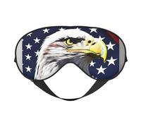 Masque pour les yeux à imprimé drapeau de pygargue à tête blanche, doux et occultant pour homme et femme pour une nuit complète de sommeil, voyage