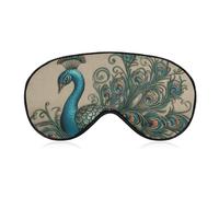 Masque pour les yeux à motif de paon pour homme et femme, respirant et réglable, masque de sommeil ultra doux, bandeau de voyage léger pour avion, sieste, sommeil nocturne