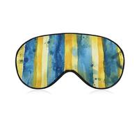 Masque pour les yeux à motif jaune et bleu pour homme et femme, respirant et réglable, masque de sommeil ultra doux, bandeau de voyage léger pour avion, sieste, sommeil nocturne