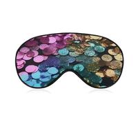 Masque pour les yeux à paillettes - Masque de sommeil latéral léger - Masque de sommeil avec coussinet nasal et bande élastique pour enfants, femmes et hommes