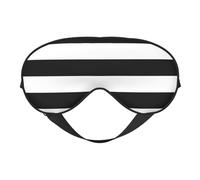 Masque pour les yeux à rayures noires et blanches double face, réversible, réglable pour un ajustement parfait, bloque la lumière du masque pour les yeux