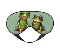 Masque pour les yeux amusant avec grenouilles vertes - Couverture complète - Léger - Pour homme et femme - Pour l'extérieur, le voyage, la relaxation