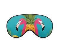 Masque pour les yeux ananas et flamant rose pour homme et femme, respirant et réglable, masque de sommeil ultra doux, bandeau de voyage léger pour avion, sieste, sommeil nocturne