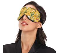 Masque pour les yeux Art déco avec bande élastique réglable et sangle réglable Jaune