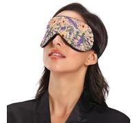 Masque pour les yeux Art Deco Fleurs Essentiel pour dormir avec bande élastique réglable Occultant avec sangle élastique réglable pour dormir Voyage, sieste, yoga