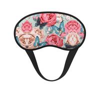 Masque pour les yeux avec bande élastique en forme de papillon et fleur - Bloque la lumière - Confortable - Pour la sieste de voyage