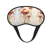 Masque pour les yeux avec bande élastique et motif méduses pour dormir, masque de sommeil occultant, bloque la lumière, confortable pour la sieste de voyage