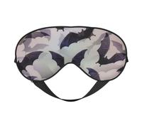Masque pour les yeux avec chauve-souris d'Halloween - Imprimé gris - Élégant - Pour l'extérieur, le voyage, le sommeil, le camping, la méditation et la relaxation
