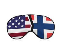 Masque pour les yeux avec drapeau des États-Unis et de la Norvège pour dormir avec les yeux bandés avec sangle réglable pour hommes, femmes, voyage, yoga, sieste