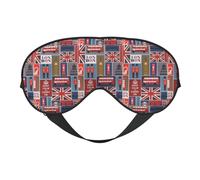 Masque pour les yeux avec impression de symboles de l'Angleterre - Couverture complète - Léger - Pour homme et femme - Pour l'extérieur, les voyages, la relaxation