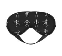 Masque pour les yeux avec impression squelette intéressante - Polyvalent - Doux - Double face - Pour yoga, camping