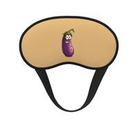 Masque pour les yeux avec imprimé aubergine de dessin animé pour adultes et enfants, doux et confortable pour dormir, voyage, sieste