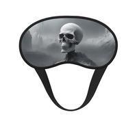 Masque pour les yeux avec imprimé crâne punk blanc pour adultes - Aide à la sieste - Pour voyage, insomnie, camping