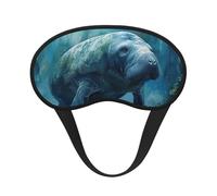 Masque pour les yeux avec imprimé d'animaux lamantins pour adultes et enfants, doux et confortable pour dormir, voyage, sieste, blocage de la lumière