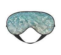 Masque pour les yeux avec imprimé d'eau de mer transparente, masque de sommeil occultant avec sangle réglable, convient pour l'heure du coucher et les voyages