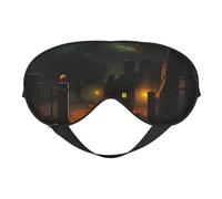Masque pour les yeux avec imprimé d'Halloween, doux et respirant, adapté pour la sieste, les voyages et la nuit de sommeil