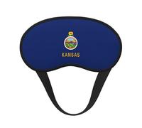 Masque pour les yeux avec imprimé drapeau de l'État du Kansas pour adultes et enfants pour voyage, maison, hôtel, avion, camping, aide au sommeil