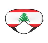 Masque pour les yeux avec imprimé drapeau du Liban - Élastique pour la nuit - Anti-lumière - Pour avion, yoga, voyage