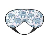 Masque pour les yeux avec imprimé éléphant bohème - Couverture complète - Léger - Pour homme et femme - Pour l'extérieur, les voyages, la relaxation