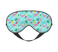 Masque pour les yeux avec imprimé flamant rose crème glacée et fruits - Couverture complète - Léger - Pour homme et femme