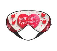 Masque pour les yeux avec imprimé Happy Valentine's Day - Couverture complète - Léger - Pour homme et femme - En plein air - Voyage