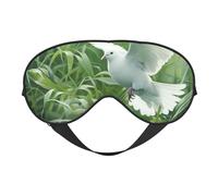 Masque pour les yeux avec imprimé herbe et colombe - Couverture complète - Léger - Pour homme et femme