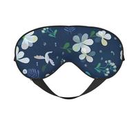 Masque pour les yeux avec imprimé herbe et colombe - Élégant - Réglable - Pour le sommeil, le camping, la méditation et la relaxation