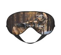 Masque pour les yeux avec imprimé loups, masque de sommeil soyeux pour homme et femme, pour le sommeil et la relaxation