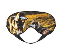 Masque pour les yeux avec imprimé loups, masque de sommeil soyeux pour homme et femme, pour le sommeil et la relaxation