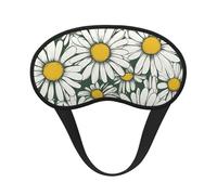 Masque pour les yeux avec imprimé marguerites blanches pour adultes, aide à la sieste pour voyage, insomnie, camping