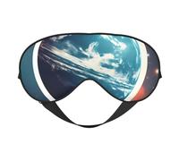 Masque pour les yeux avec imprimé planète et terre - Style élégant - Réglable - Pour le sommeil, le camping, la méditation et la relaxation