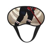 Masque pour les yeux avec imprimé sports de hockey pour adultes - Lavable - Bloque le sommeil - Pour voyage, camping, repos nocturne