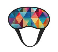 Masque pour les yeux avec imprimé triangle coloré pour adultes - Bloque la lumière - Aide à la sieste - Pour voyage, insomnie, camping