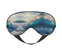 Masque pour les yeux avec imprimé vagues de mer, masque de sommeil soyeux pour homme et femme, pour le sommeil et la relaxation