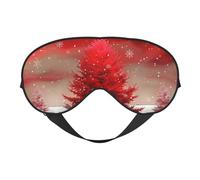 Masque pour les yeux avec motif arbre de Noël rouge, masque de sommeil occultant avec sangle réglable, convient pour l'heure du coucher et les voyages