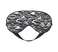 Masque pour les yeux avec motif chauve-souris d'Halloween - Gris - Respirant - Réglable - Pour dormir - Avec sangle élastique