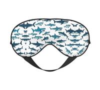Masque pour les yeux avec motif de requin avec différents gestes imprimés, masque de sommeil soyeux pour homme et femme, pour le sommeil et la relaxation