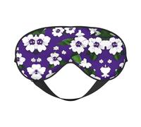 Masque pour les yeux avec motif floral violet et blanc pour dormir, bloque parfaitement la lumière, pour les femmes et les hommes, doux et confortable, pour voyager
