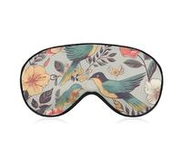 Masque pour les yeux avec motif oiseau et fleur, masque de sommeil latéral léger, masque de sommeil, coussinet nasal et bande élastique pour enfants, femmes et hommes