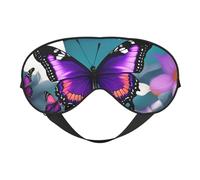 Masque pour les yeux avec motif papillon et fleurs Violet