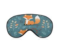Masque pour les yeux avec motif renard - Masque de sommeil latéral léger - Masque de sommeil avec coussinet nasal et bande élastique pour enfants, femmes et hommes
