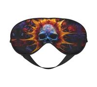 Masque pour les yeux avec motif tête de mort à fleurs colorées pour dormir, masque de sommeil bloquant parfaitement la lumière pour les femmes et les hommes, bandeau doux et confortable pour les
