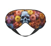 Masque pour les yeux avec motif tête de mort à fleurs colorées pour dormir, masque de sommeil bloquant parfaitement la lumière pour les femmes et les hommes, bandeau doux et confortable pour les