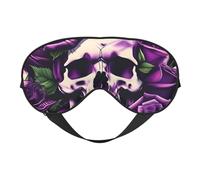 Masque pour les yeux avec motif tête de mort et rose violet
