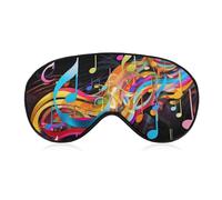 Masque pour les yeux avec note de musique colorée, masque de sommeil latéral léger, masque de sommeil, coussinet nasal et bande élastique pour enfants, femmes et hommes