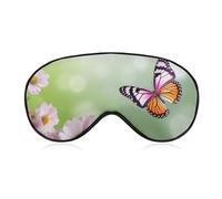 Masque pour les yeux avec papillon et fleur - Masque de sommeil latéral léger - Masque de sommeil avec coussinet nasal et bande élastique pour enfants, femmes et hommes
