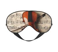 Masque pour les yeux avec partition de violon imprimé musique - Masque de sommeil occultant avec sangle réglable - Convient pour l'heure du coucher et les voyages